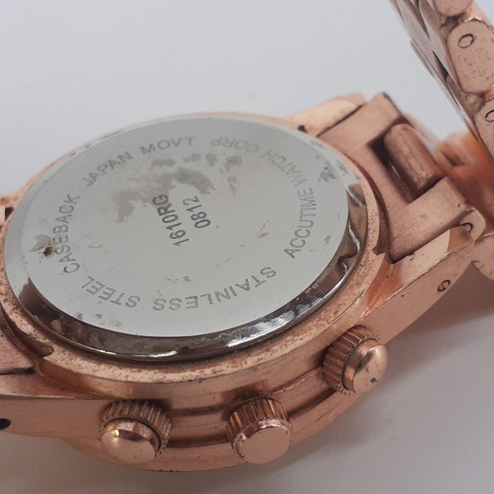 Accutime Womens Watch Corp Rose Gold Wristwatch Chronological - Picture 3 of 12